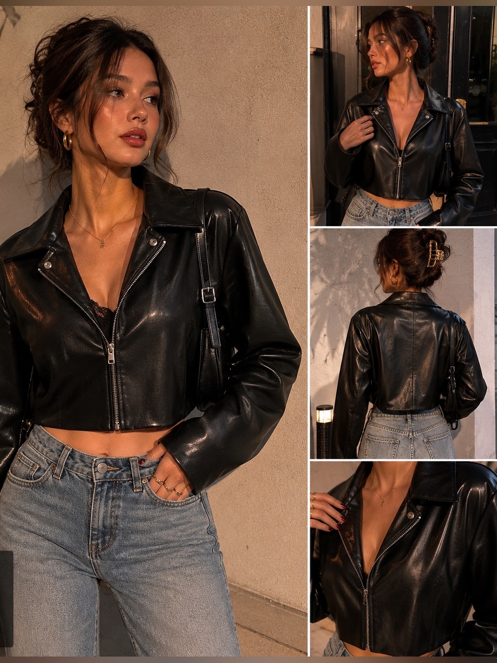 Forever 21 Black faux Leather Women's Jacket